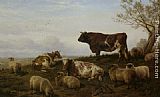 Famous Cattle Paintings - Cattle and Sheep Resting